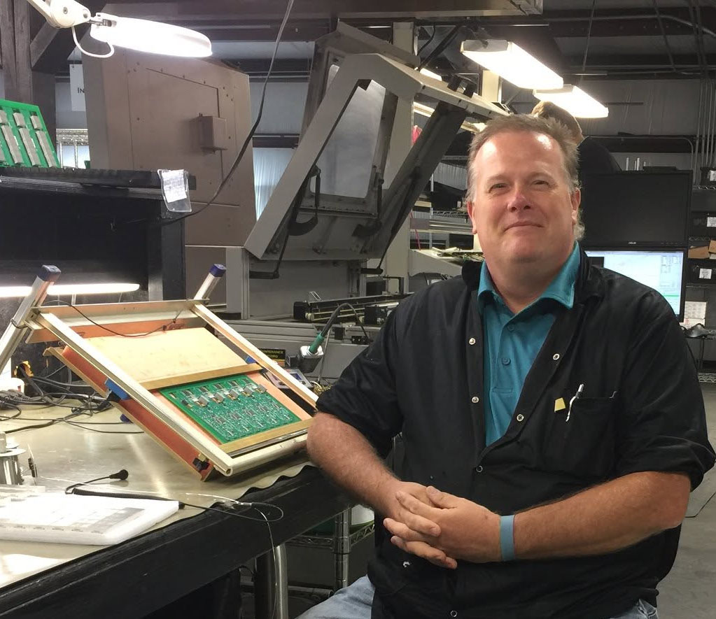 EMS, Inc. technician on the production floor in Lincoln, Arkansas